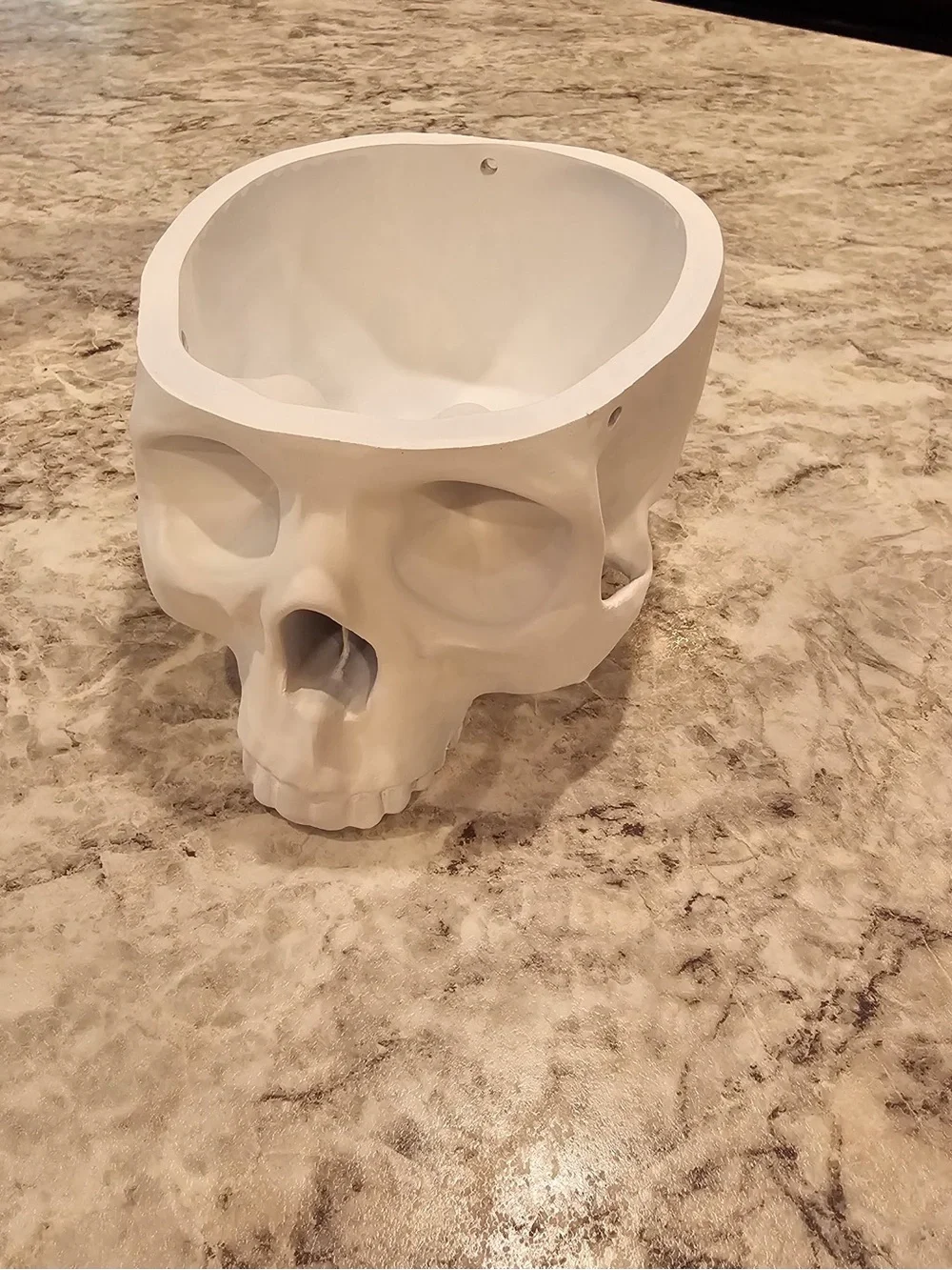 Hand Crafted White Skull Planter